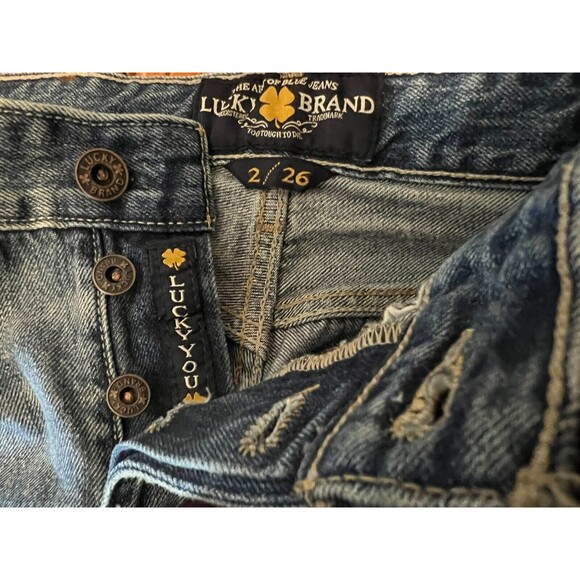 Lucky Brand Jeans Women's 2/26 Sienna Slim Boyfriend Distressed Button-Fly - Picture 12 of 16